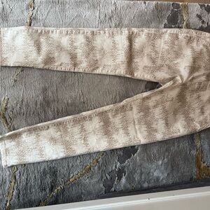 Beige Patterned Pants